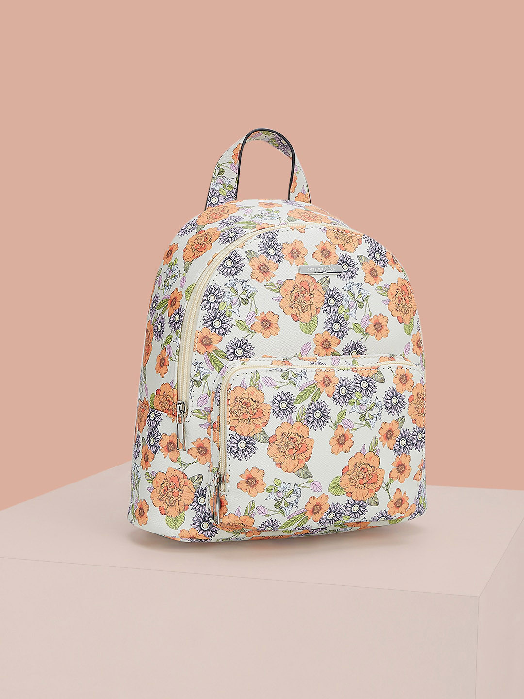 Forever Glam by Pantaloons Non-Padded Floral Printed Ergonomic Shoulder Straps Backpack