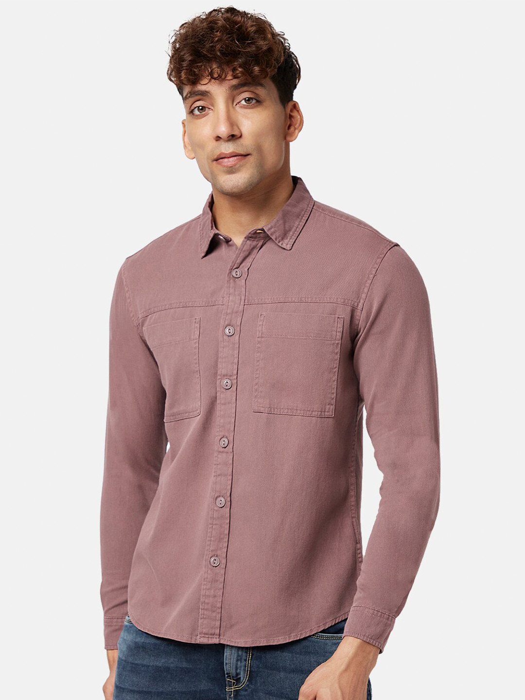 People Spread Collar Cotton Casual Shirt