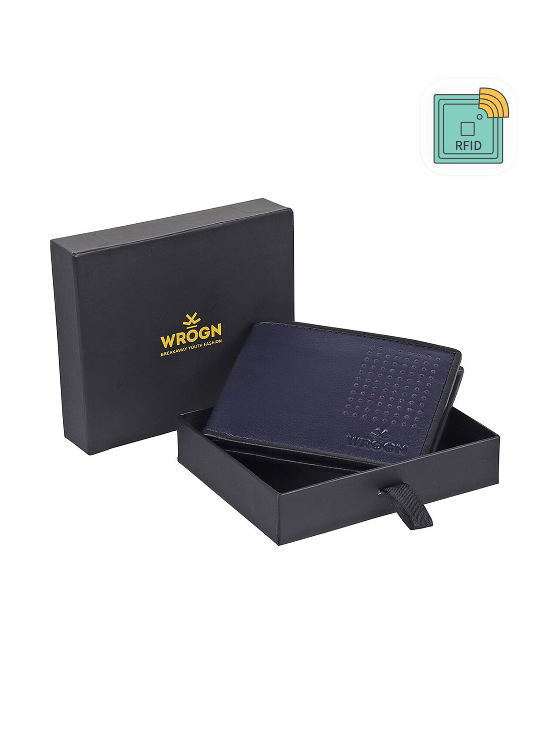 WROGN Men Leather RFID Two Fold Wallet