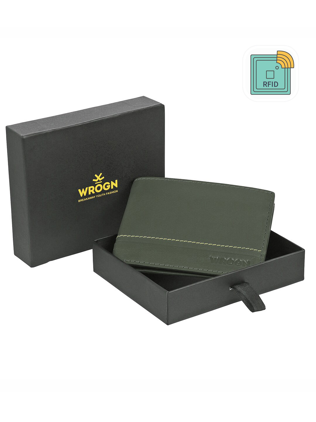 WROGN Men Leather Two Fold Wallet