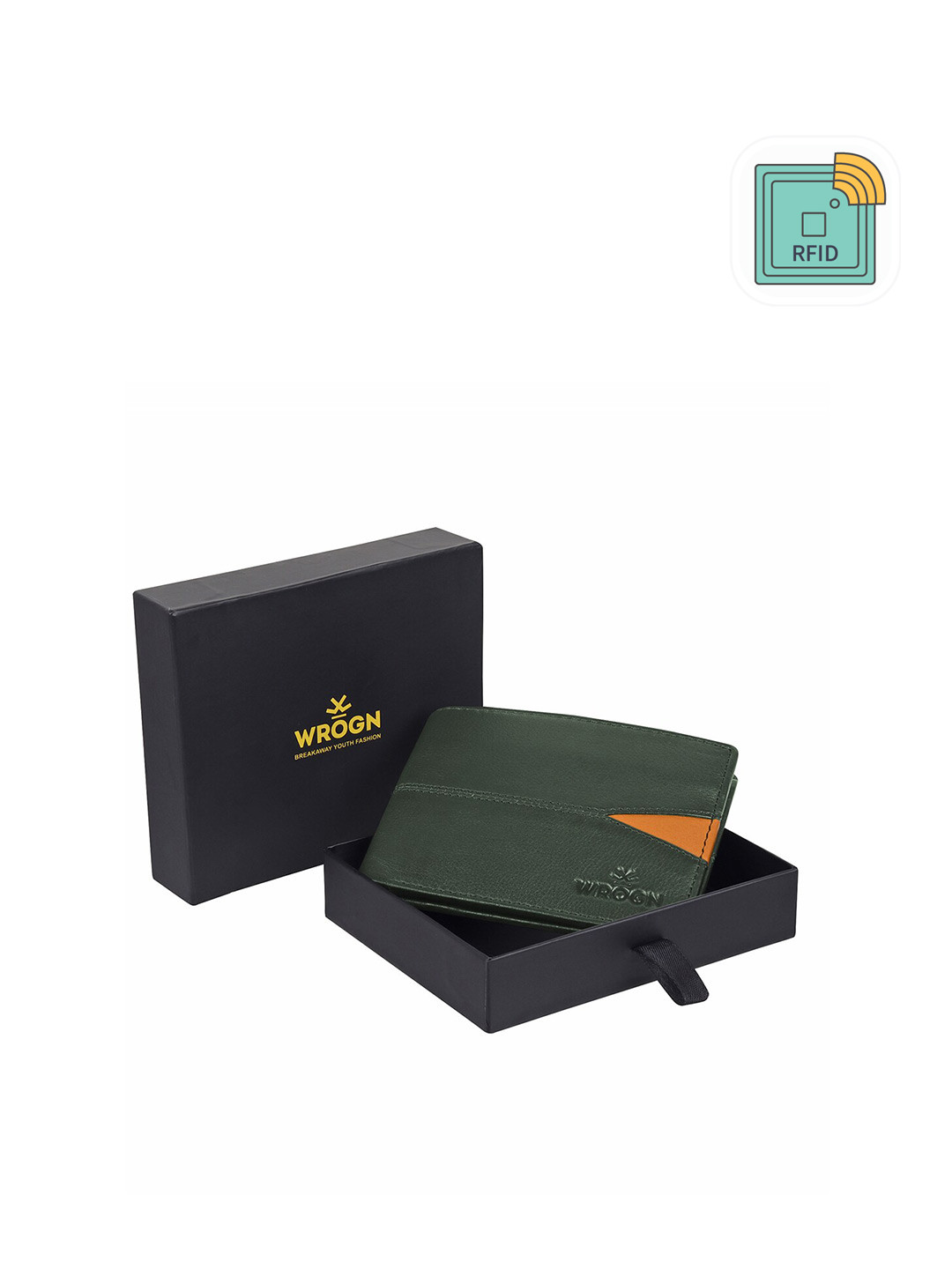 WROGN Men Leather Two Fold Wallet