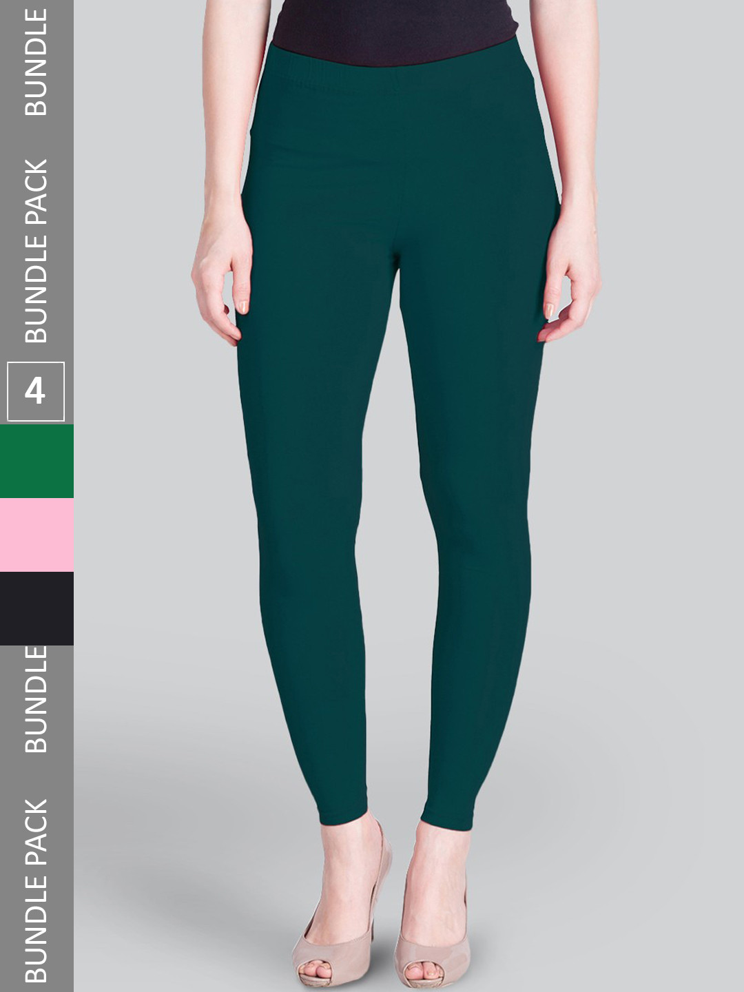 LYRA Pack Of 4 Sculpting Seams Mid Rise Ankle-Length Leggings