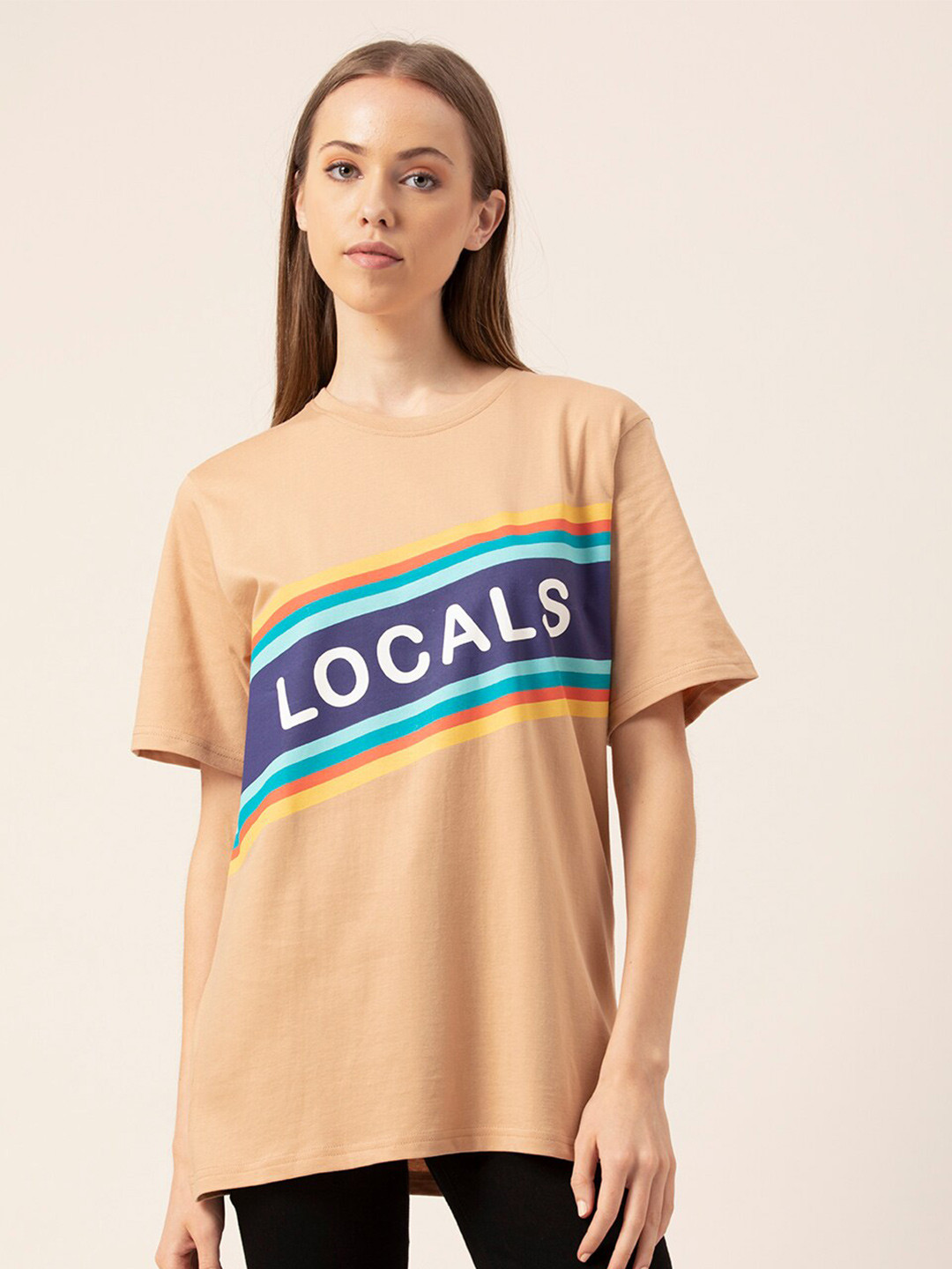 Lounge Dreams Typography Printed Loose Pure Cotton T-shirt