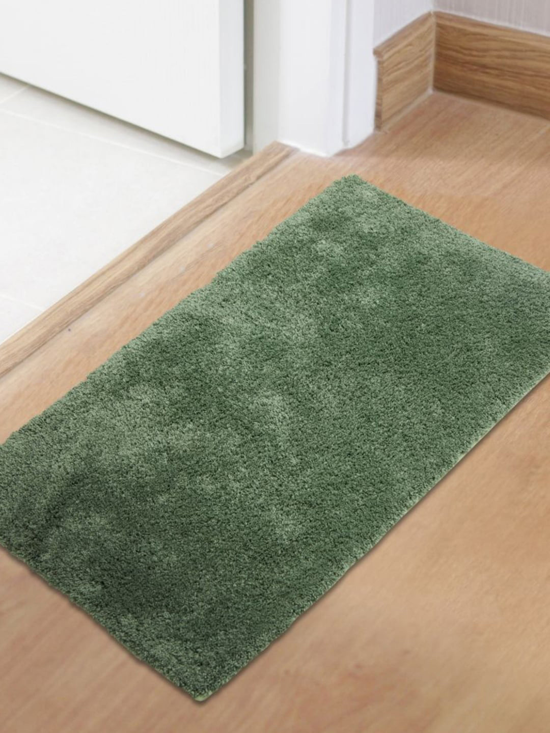 SPACES Drylon Green Anti Skid Stain Resistant Quick Dry Bath Mat