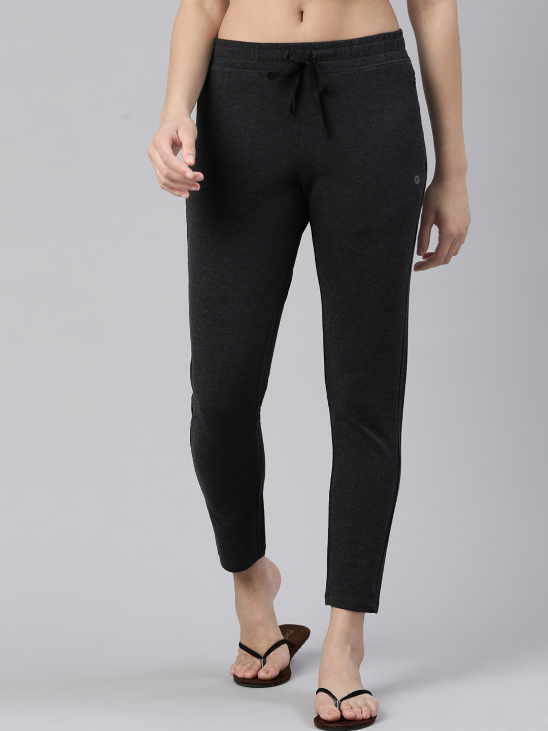 Enamor Women Mid-Rise Tapered Lounge Slim Fit Pants