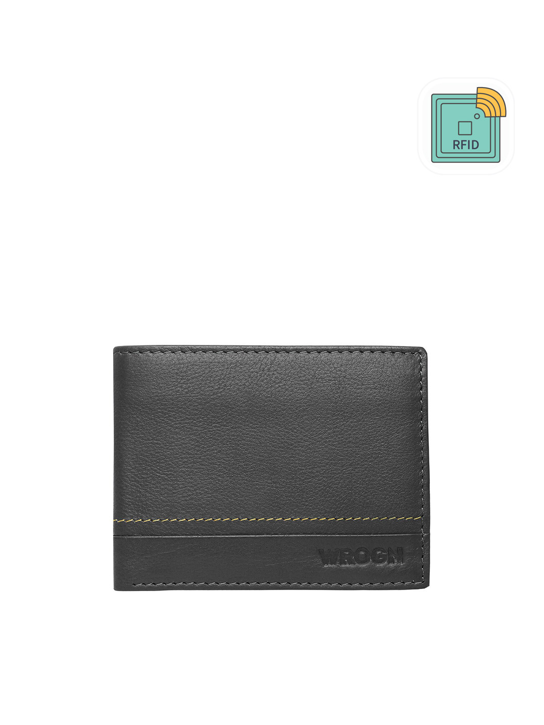 WROGN Men Leather RFID Two Fold Wallet