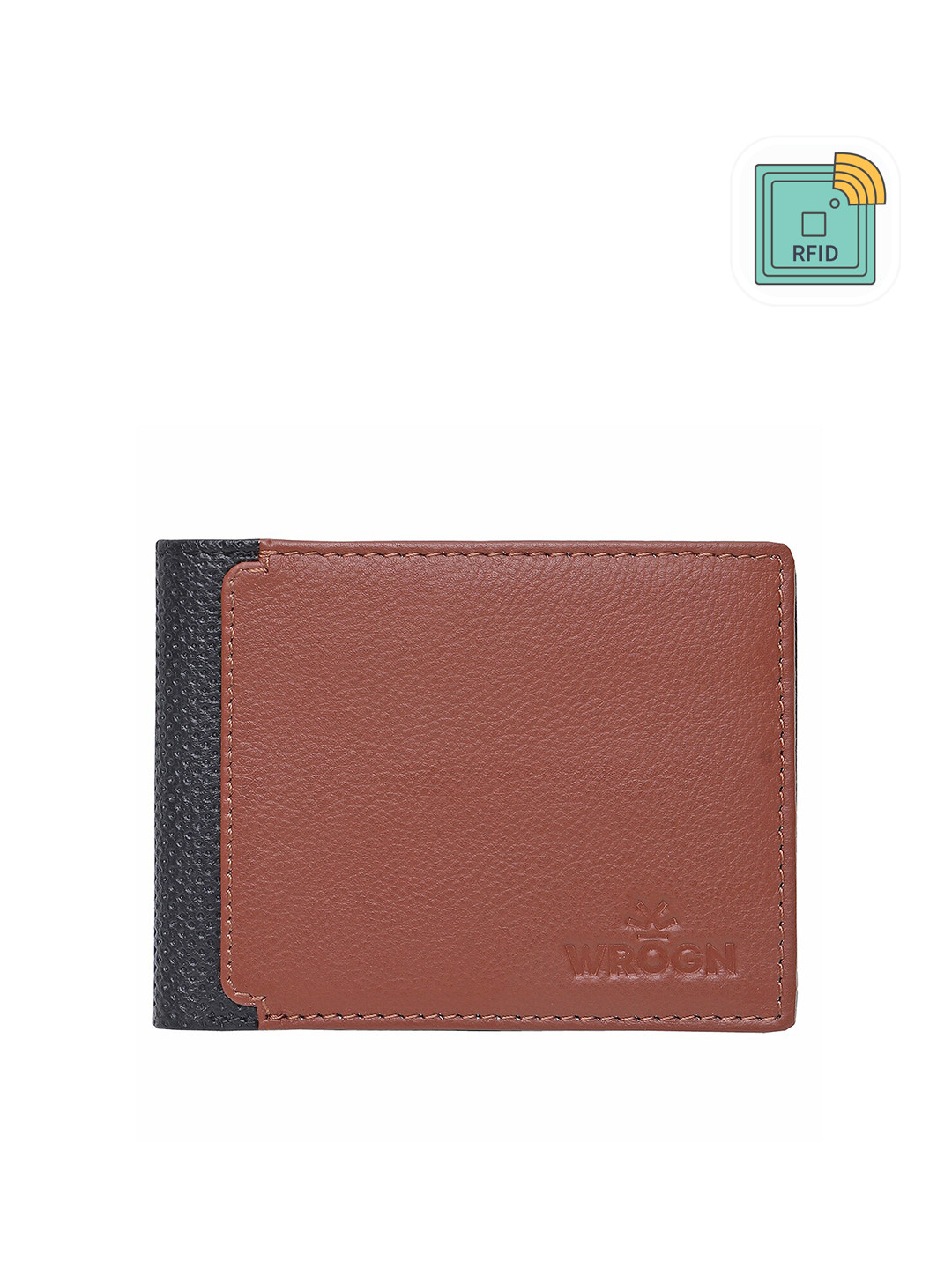 WROGN Men Leather Two Fold Wallet