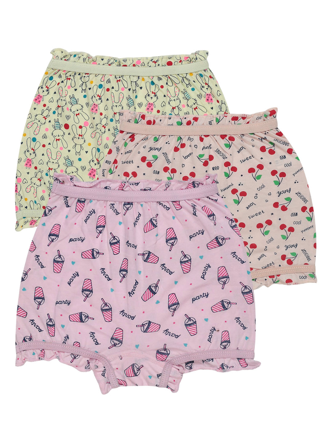Bodycare Kids Girls Pack Of 3 Cotton Boxer Briefs