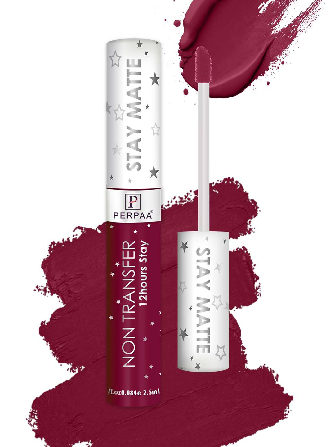 PERPAA Stay Matte Non-Transfer 12hrs Liquid Lipstick 2.5 ml - Maroon Wine 102