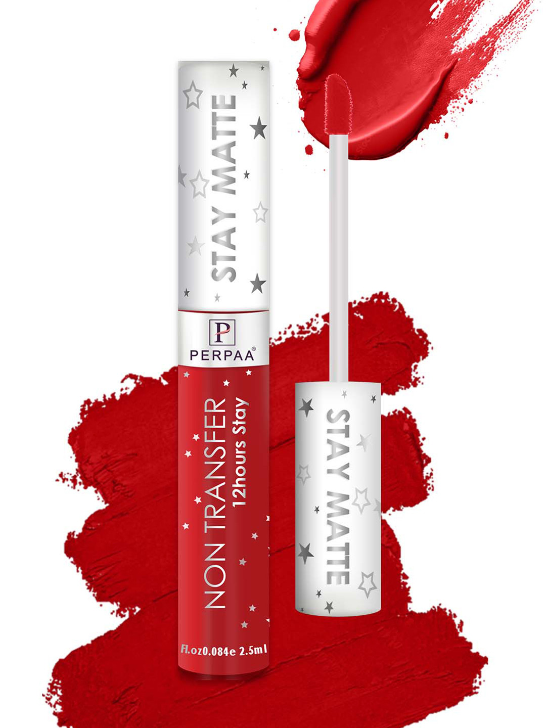 PERPAA Stay Matte Non-Transfer 12hrs Liquid Lipstick 2.5 ml - Hot Red 101