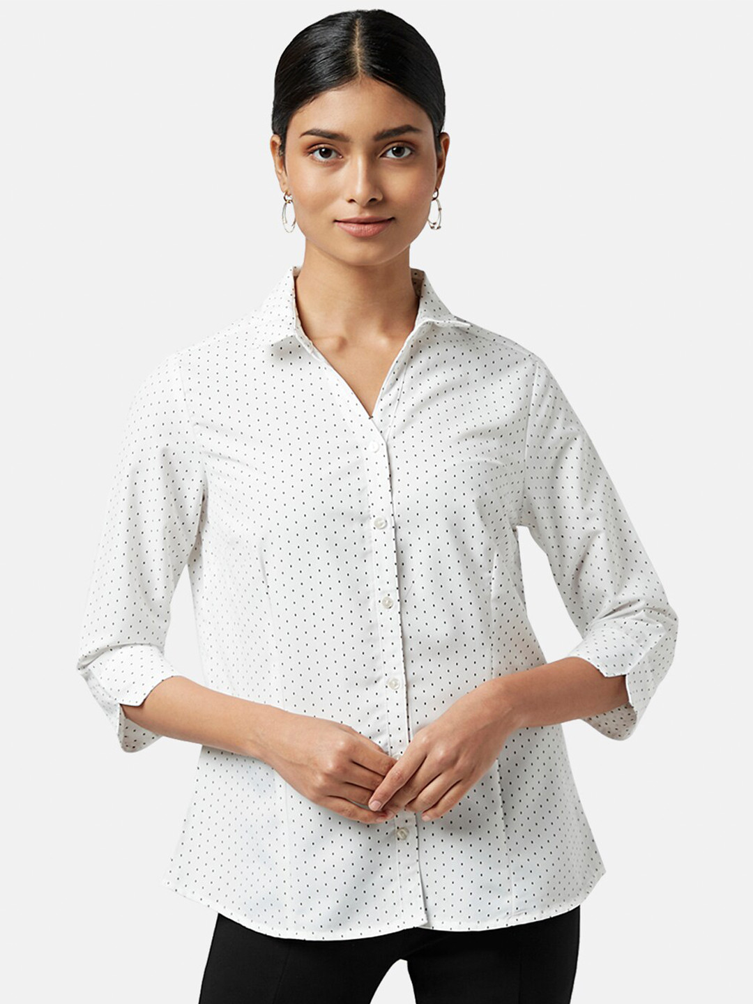 Annabelle by Pantaloons Micro Ditsy Printed Casual Shirt