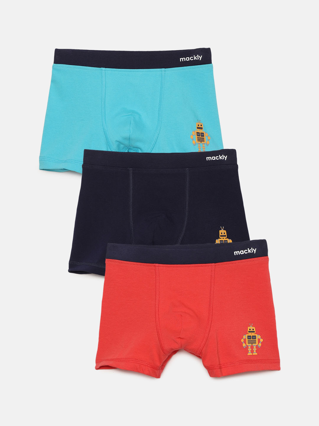 mackly Boys Pack Of 3 Inner Elastic Mid-Rise Boxers