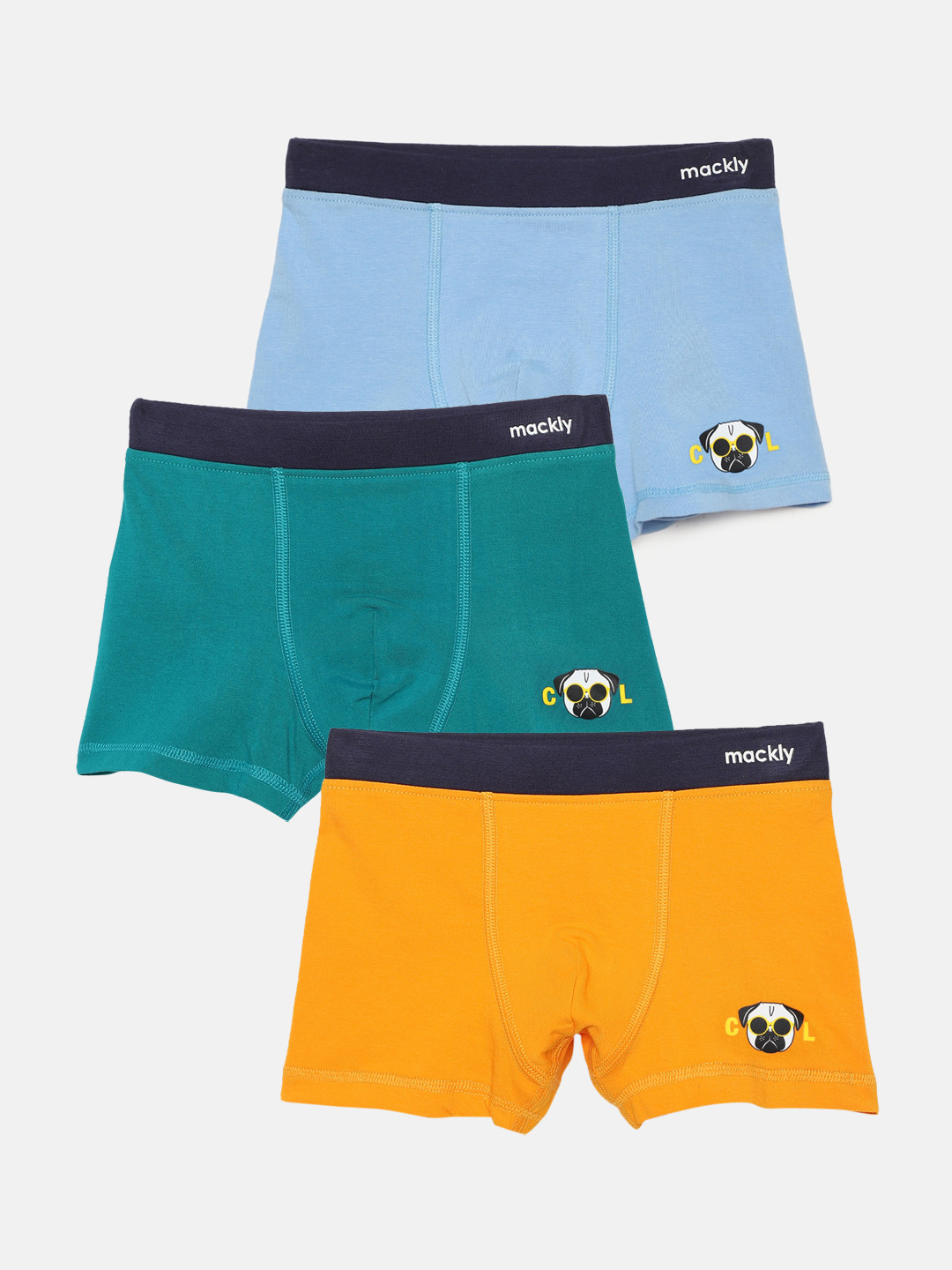 mackly Boys Pack Of 3 Inner Elastic Mid-Rise Boxers