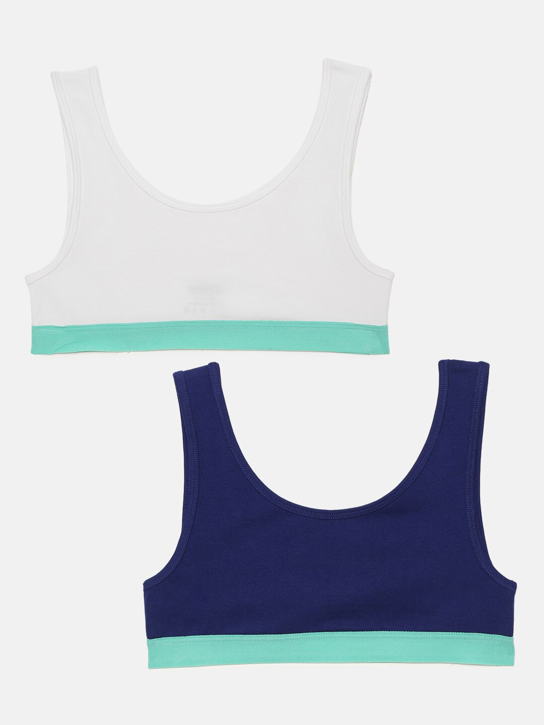 mackly Pack Of 2 Colourblocked Cotton Medium Support Full Coverage Seamless Slip-On Bra