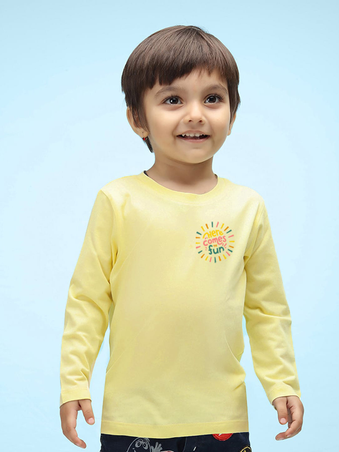 NUSYL Kids Long Sleeves Typography Printed Pure Cotton T-shirt