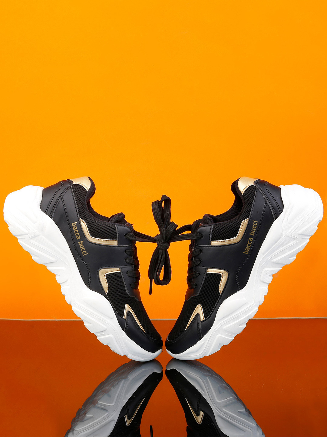 bacca bucci Women Woven Design Contrast Sole Sneakers