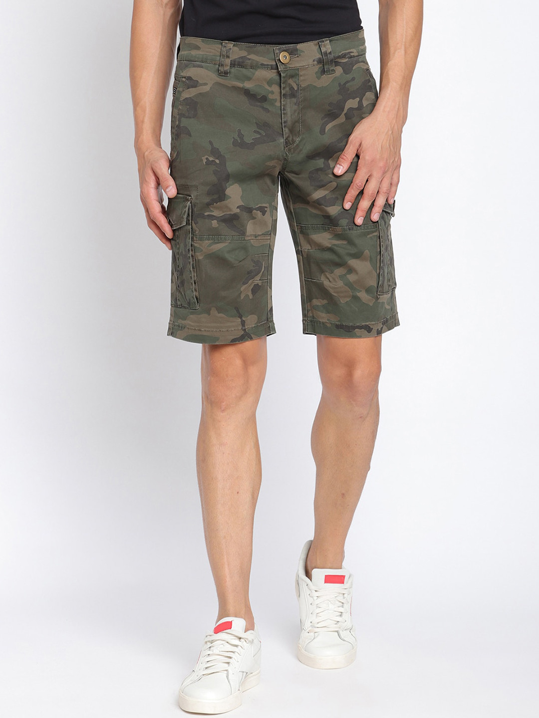 PUNK Men Camouflage Printed Cargo Shorts