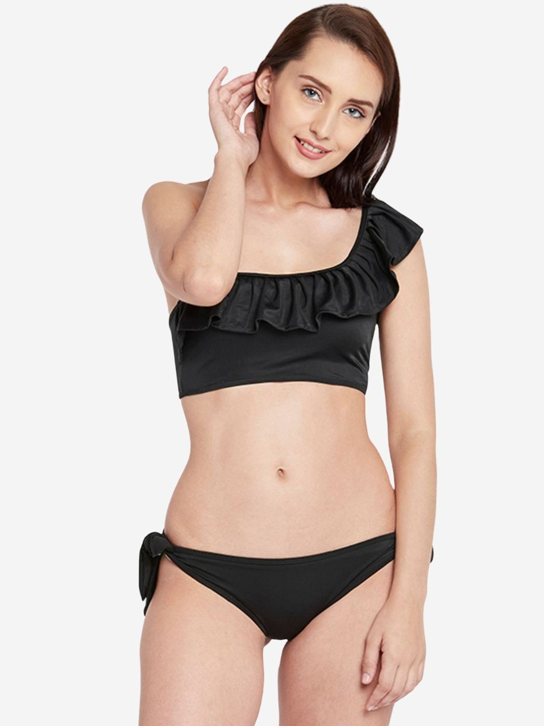 Berrys Intimatess One Shoulder Top With Bikini Bottom Swim Bikini Set