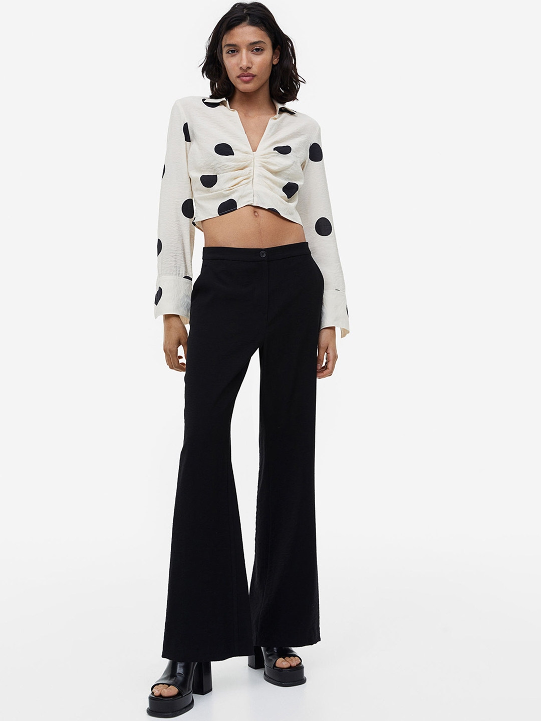 Buy H&M Women Flared Trousers - Trousers for Women 22138780