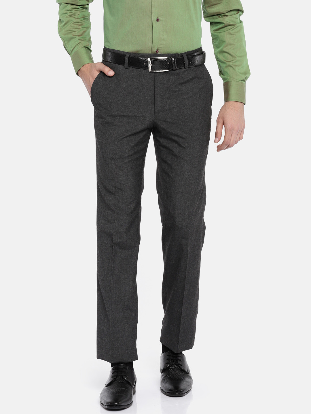 Buy University Of Oxford By People Men Grey Custom Slim Fit Solid