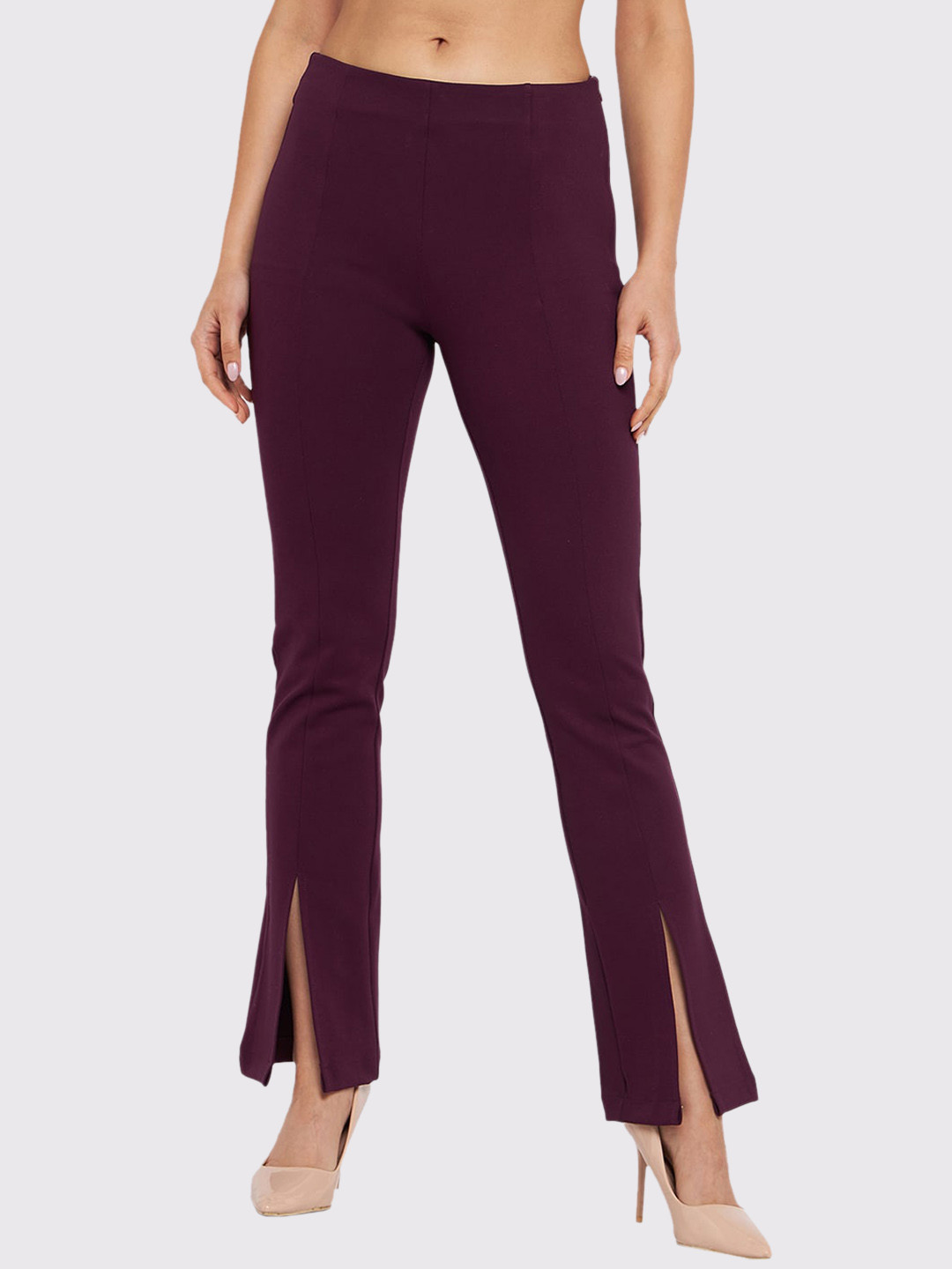 Antheaa Elit Women Classic Flared High-Rise Trousers