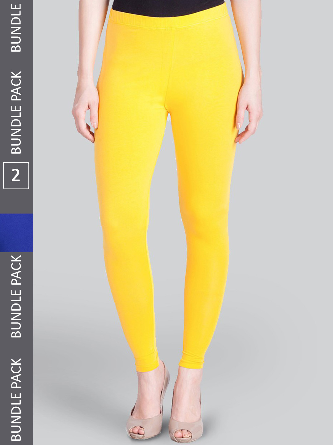 LYRA Premium Pack Of 2 Sculpting Seams Mid Rise Cotton Ankle-Length Leggings