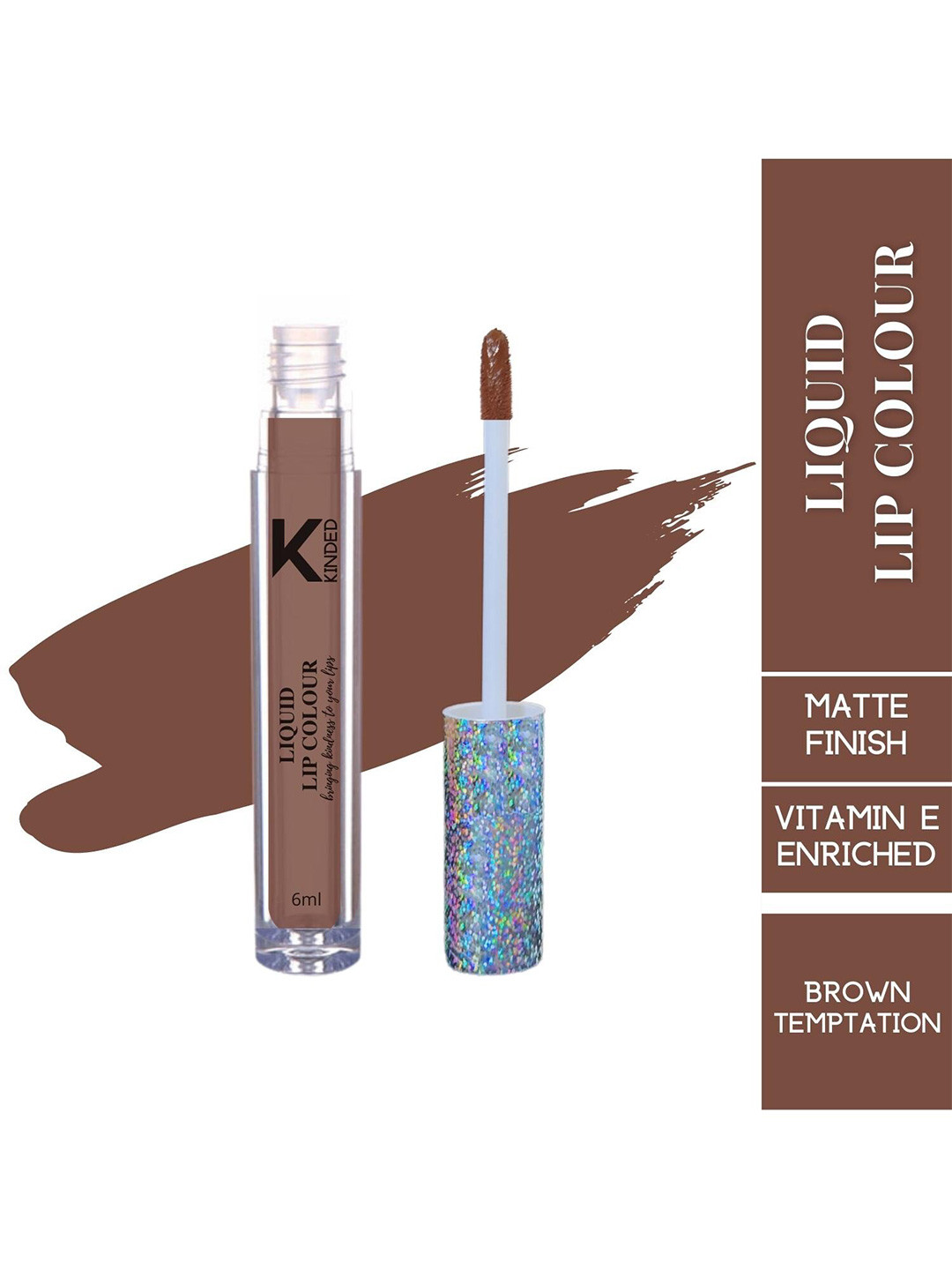 KINDED Vitamin E Enriched Matte Finish Liquid Lipstick 6ml - Brown Temptation 06