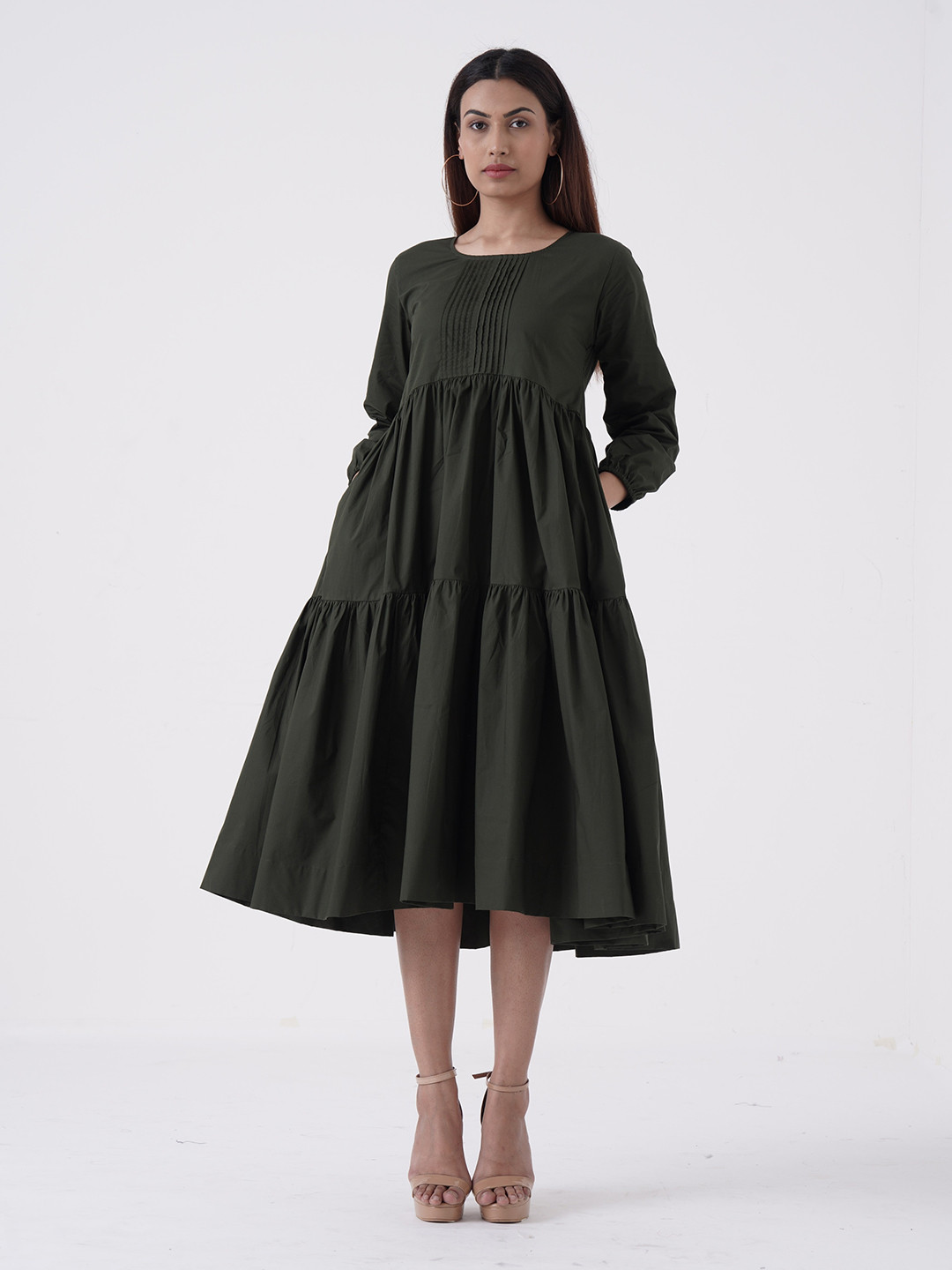 the kaatn trail Tiered Fit & Flare Midi Dress