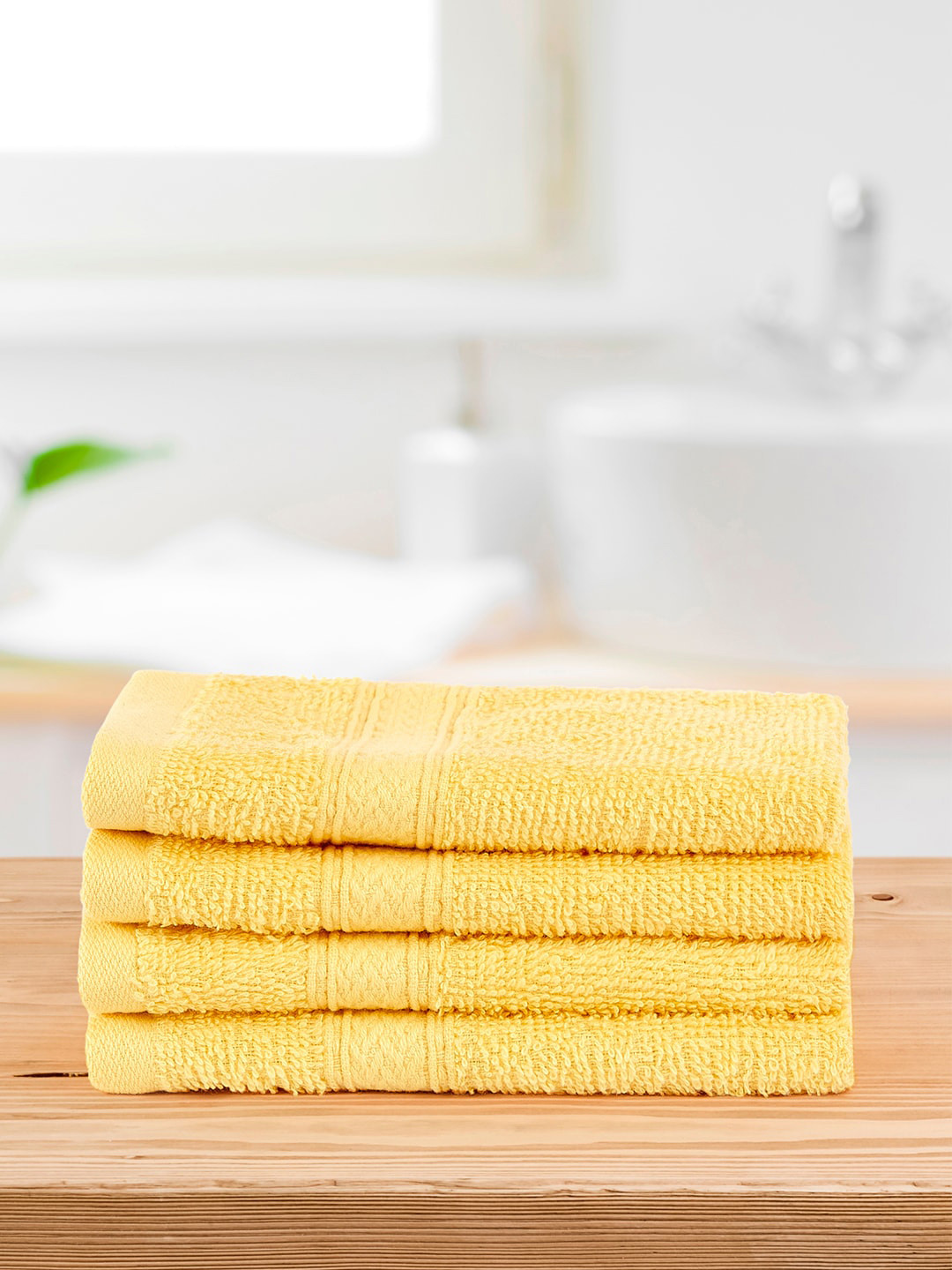 Layers Firenze 4-Pcs Yellow Pure Cotton Face Towels
