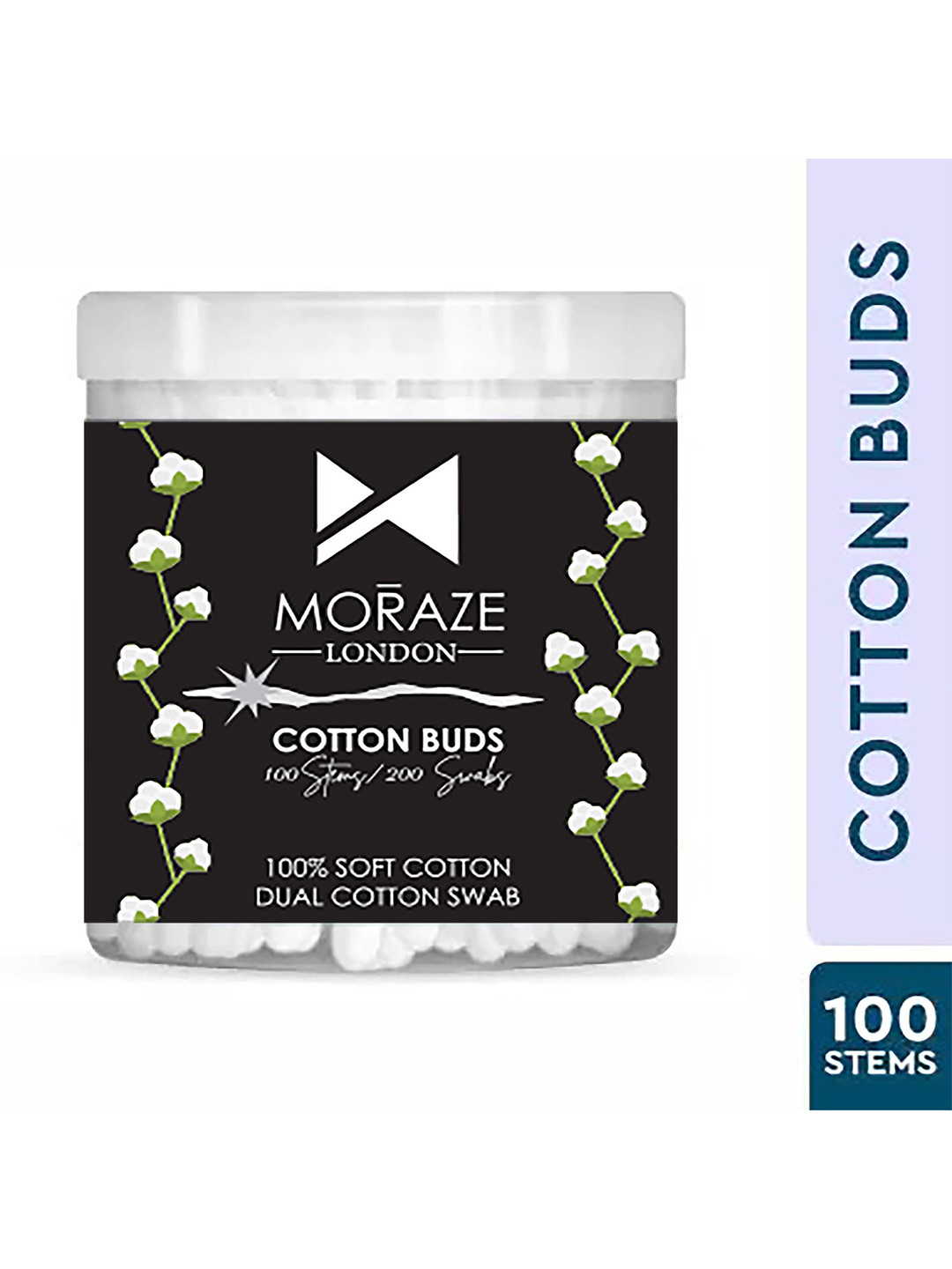 Moraze 200 Pcs Premium Paper Stick Cotton Ear Buds For Ear Nose Cleansing & Makeup Removal
