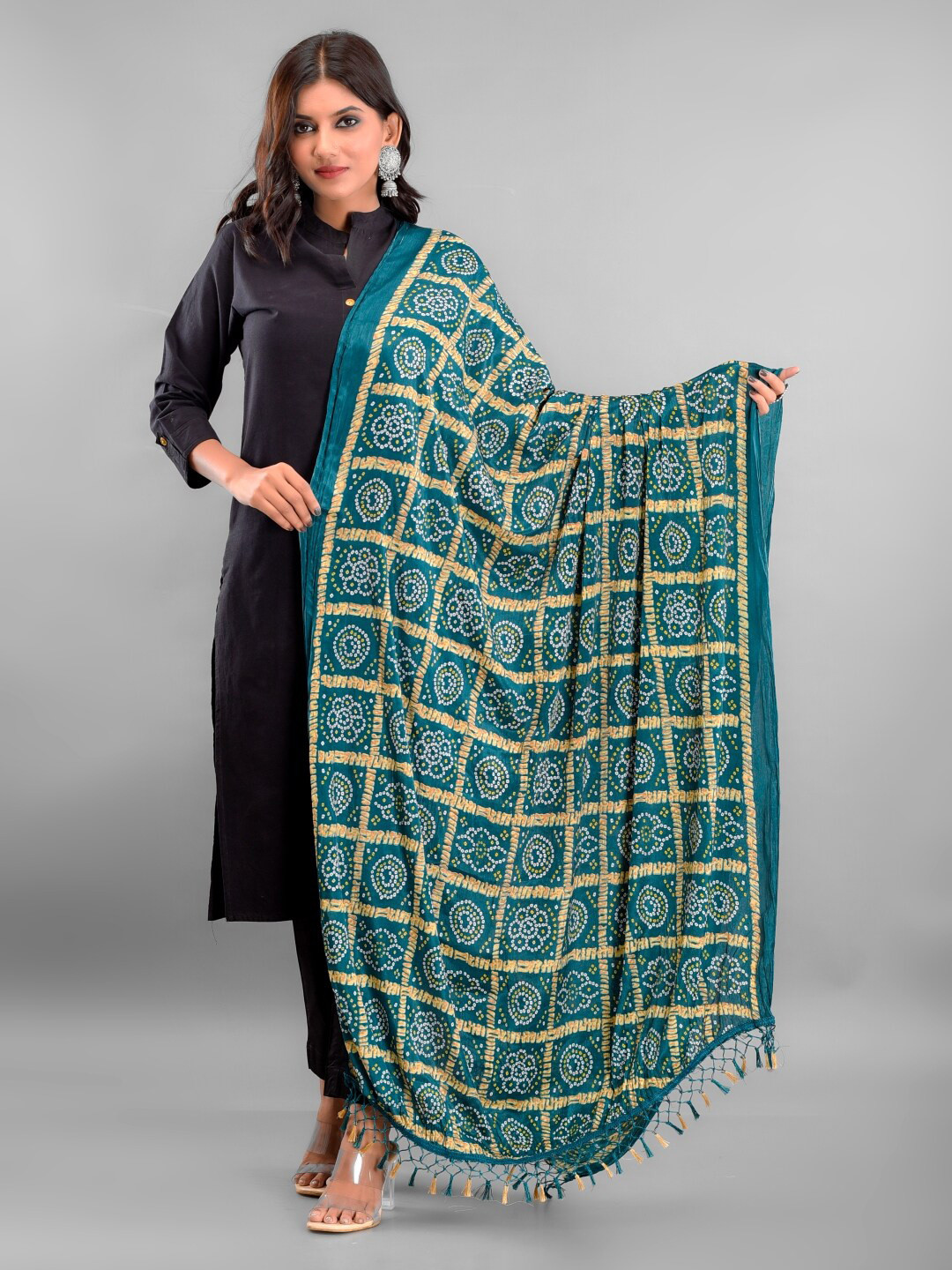 Apratim Bandhani Printed Silk Garchola Dupatta