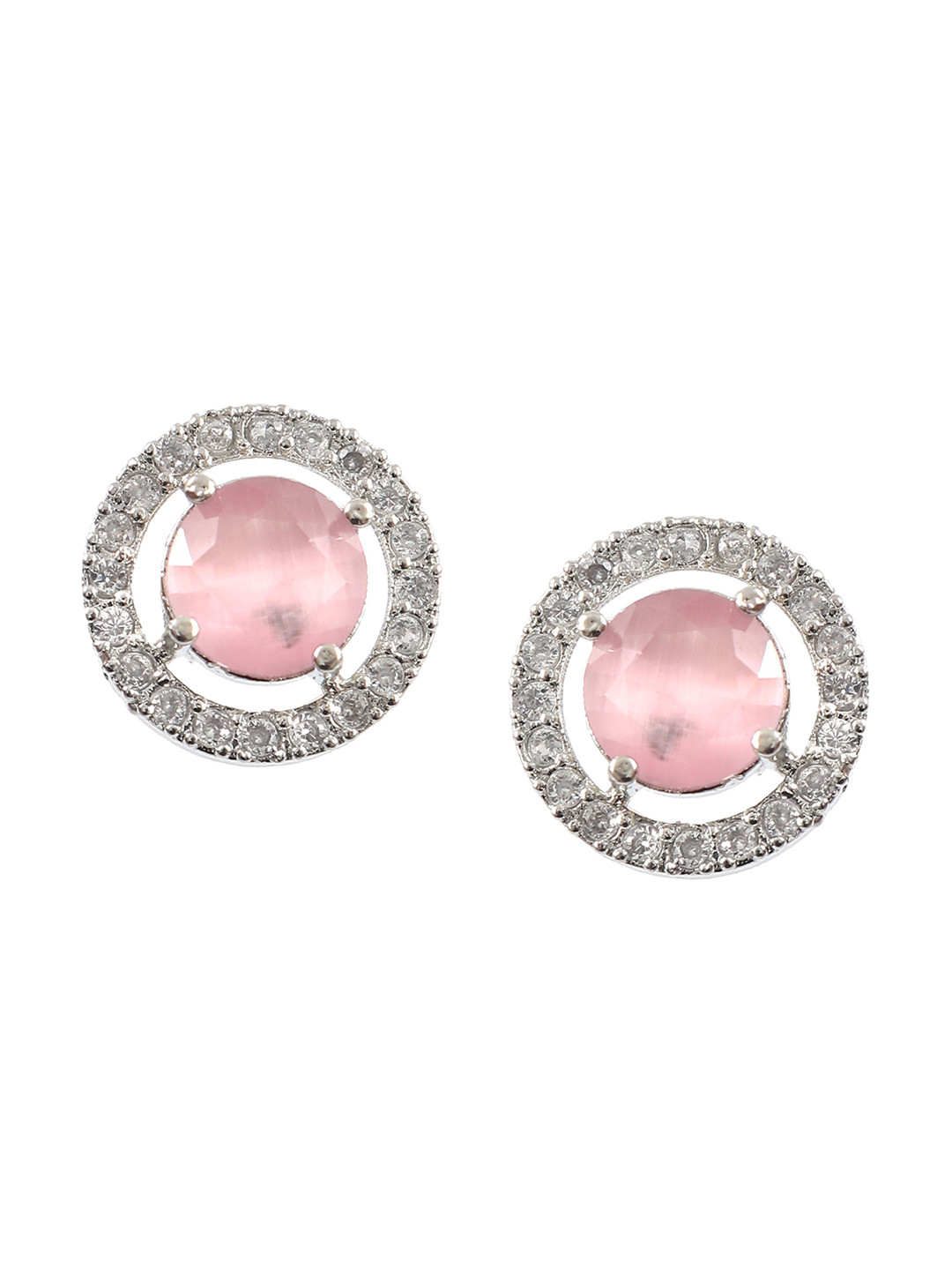 Jewar Mandi Pink Contemporary Studs Earrings