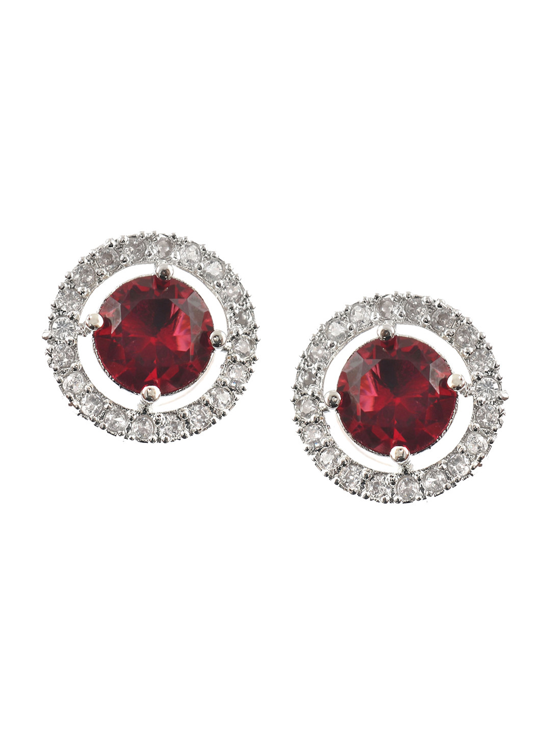 Jewar Mandi Maroon Contemporary Studs Earrings