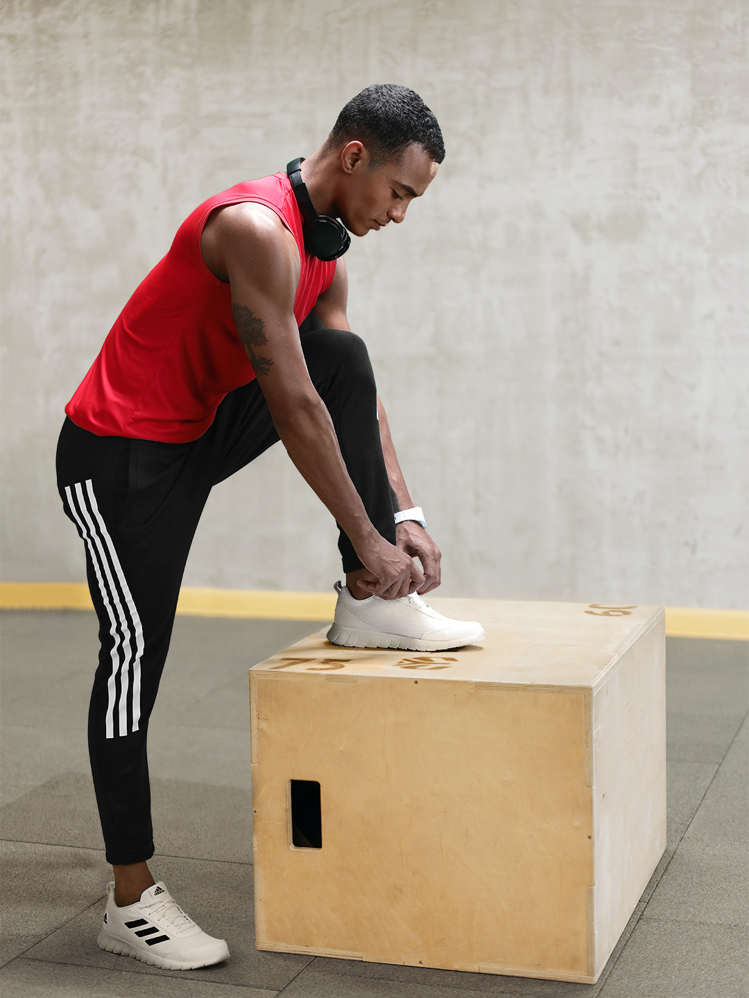 ADIDAS Men Sustainable 3-Stripes Gym Trackpants