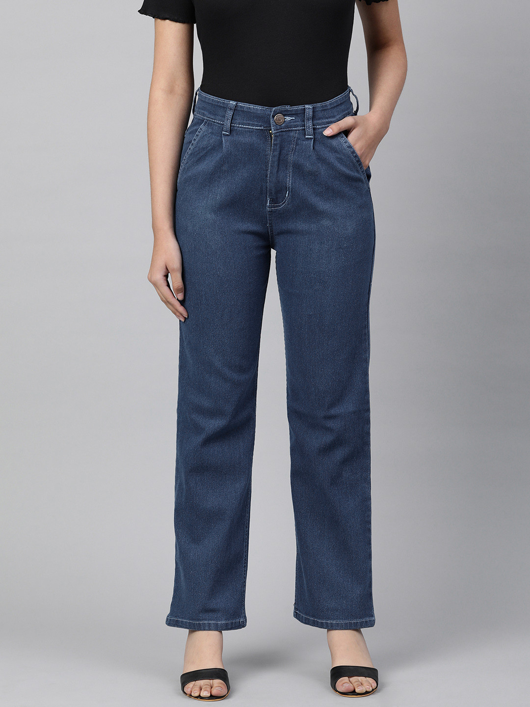 ADBUCKS Straight Fit High-Rise Jeans