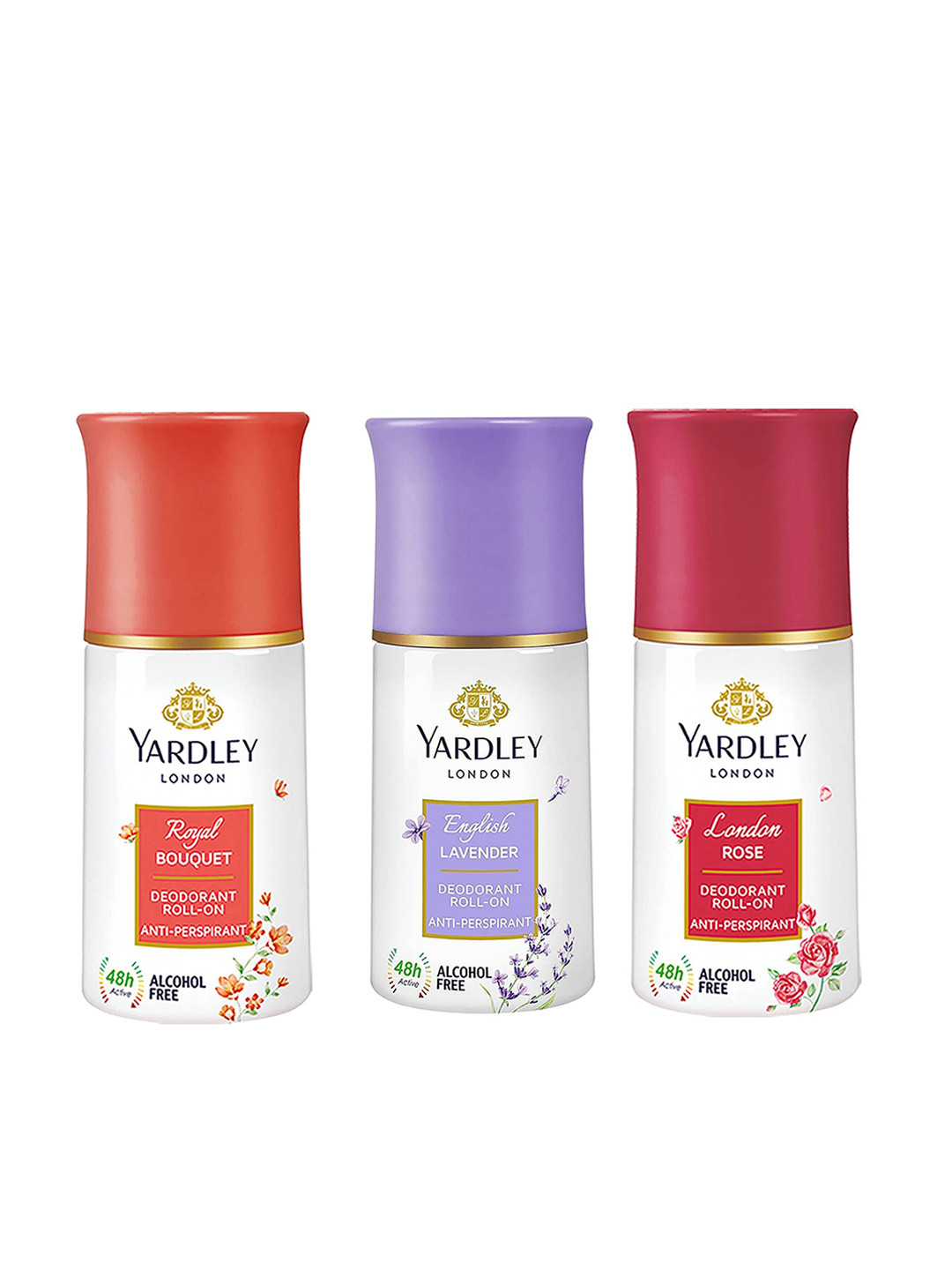 YARDLEY LONDON Women Set of Royal Bouquet+English Lavender+London Rose Deodorant Roll-Ons