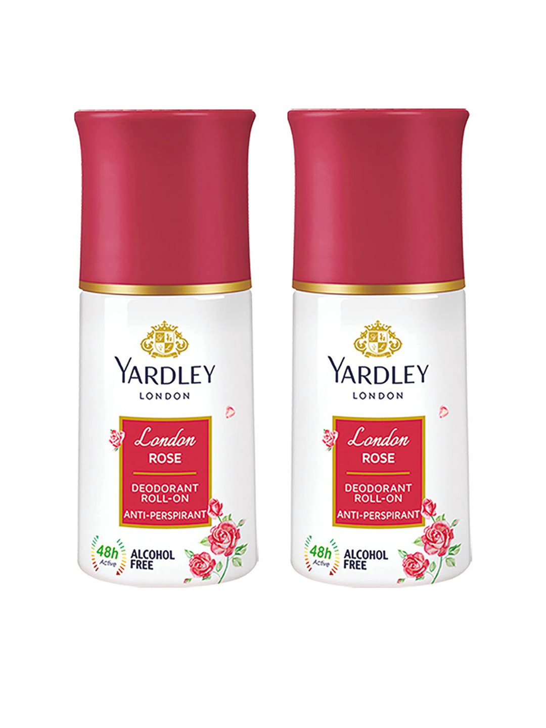 YARDLEY LONDON Women Set of 2 London Rose Alcohol Free Anti Prespirant Deodorant Roll-Ons