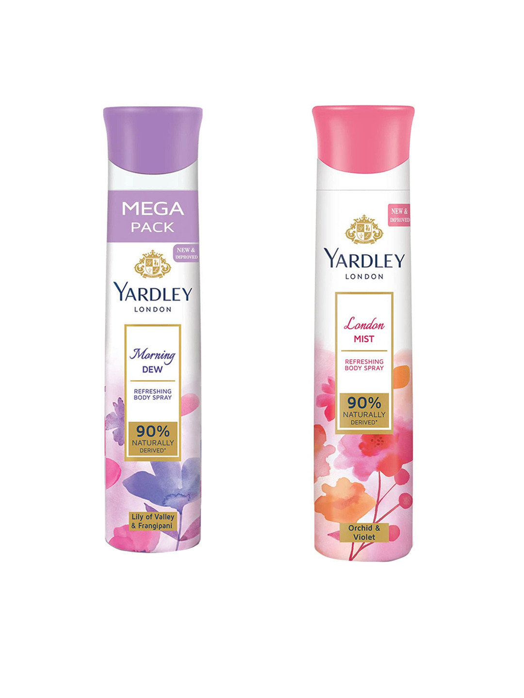 YARDLEY LONDON Women Set of Morning Dew & London Mist Refreshing Body Sprays -150 ml Each