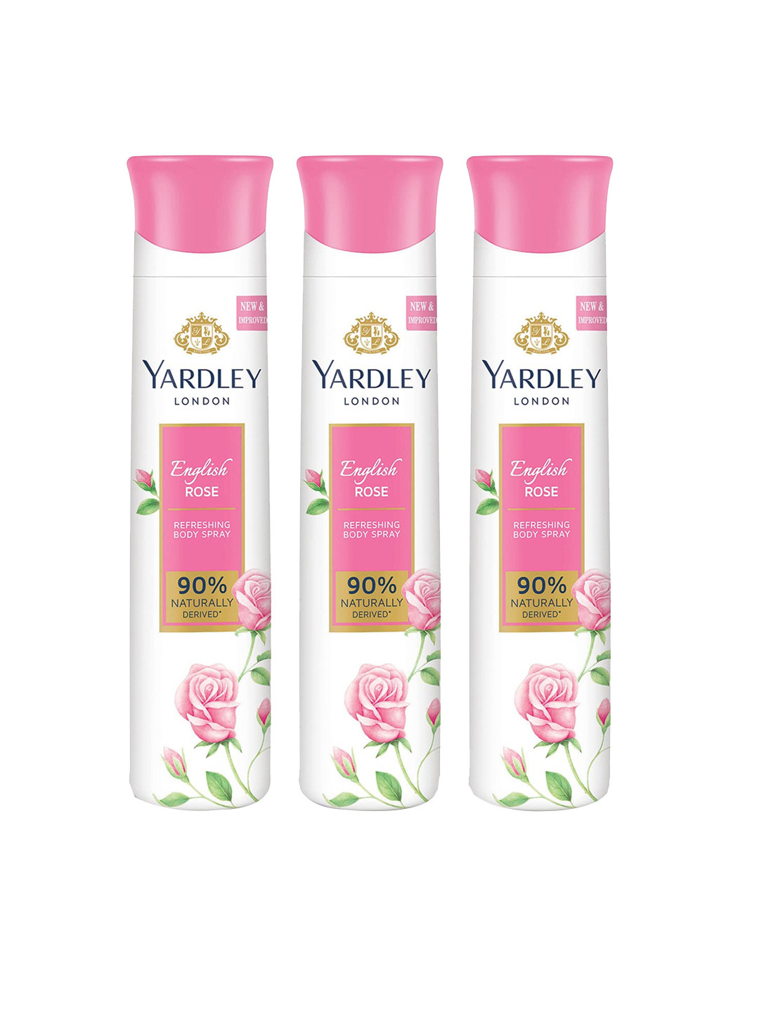 YARDLEY LONDON Set Of 3 English Rose Refreshing Body Spray - 150 ml Each