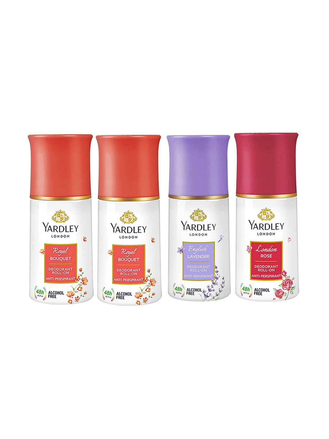 YARDLEY LONDON Women Set of English Lavender+London Rose+2 Royal Bouquet Deodorant Roll On
