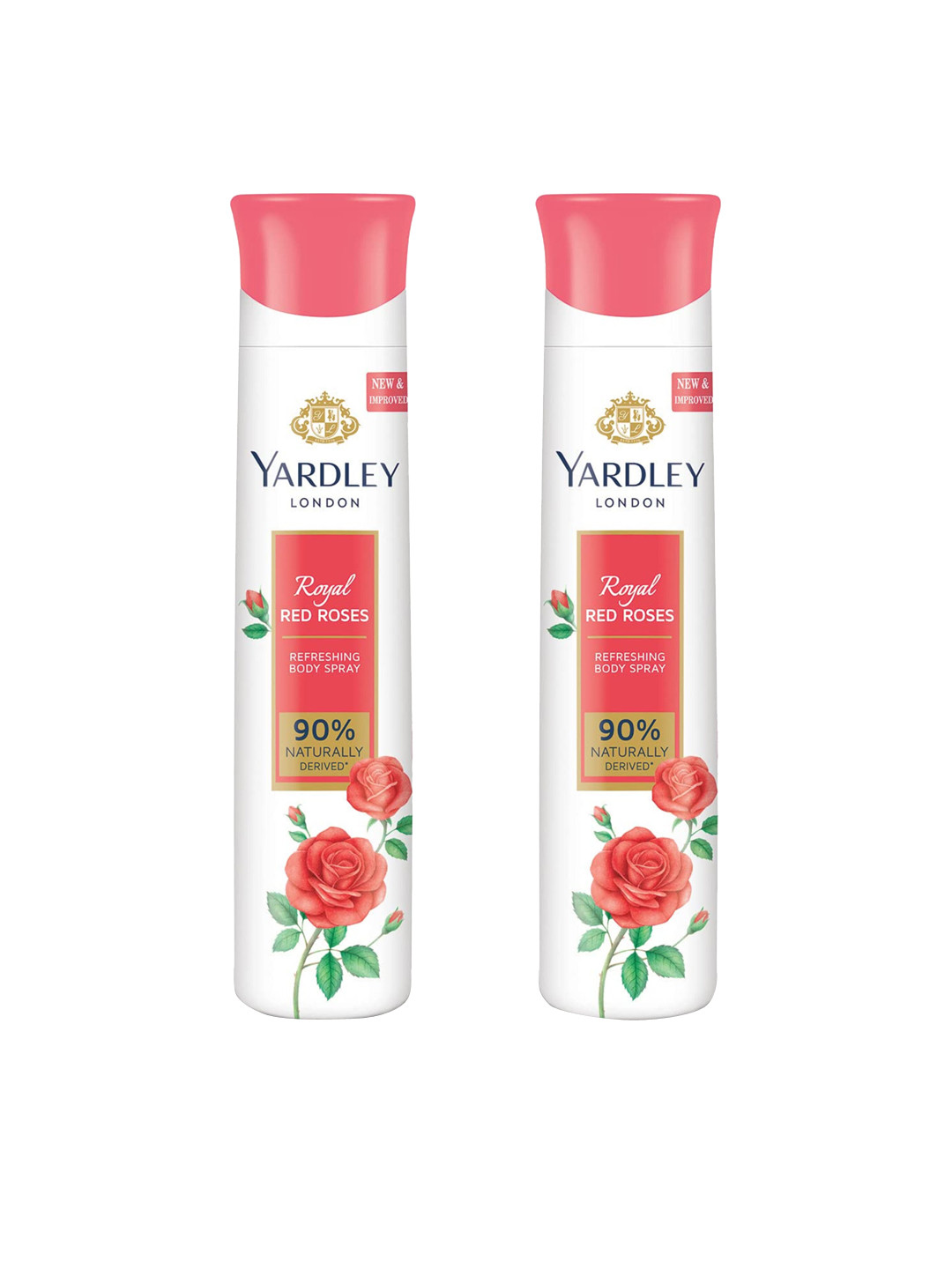 YARDLEY LONDON Women Set Of 2 Royal Red Roses Refreshing Deodorant Body Spray - 150ml Each