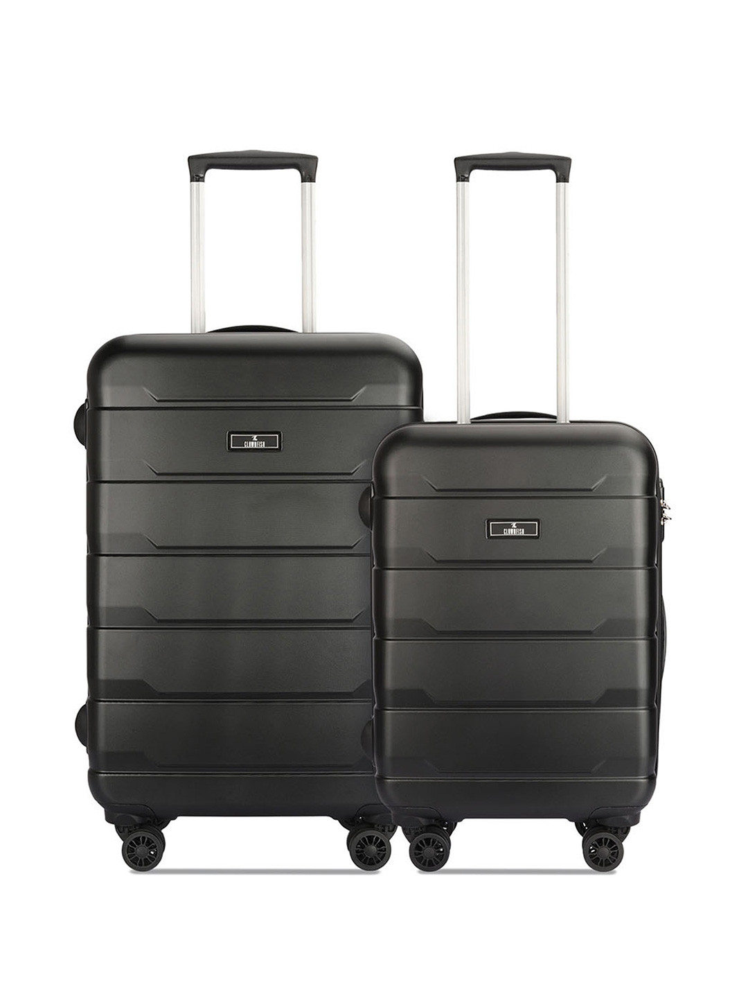 THE CLOWNFISH Jeffrey Set Of 2 Textured Hard-Sided Trolley Suitcases