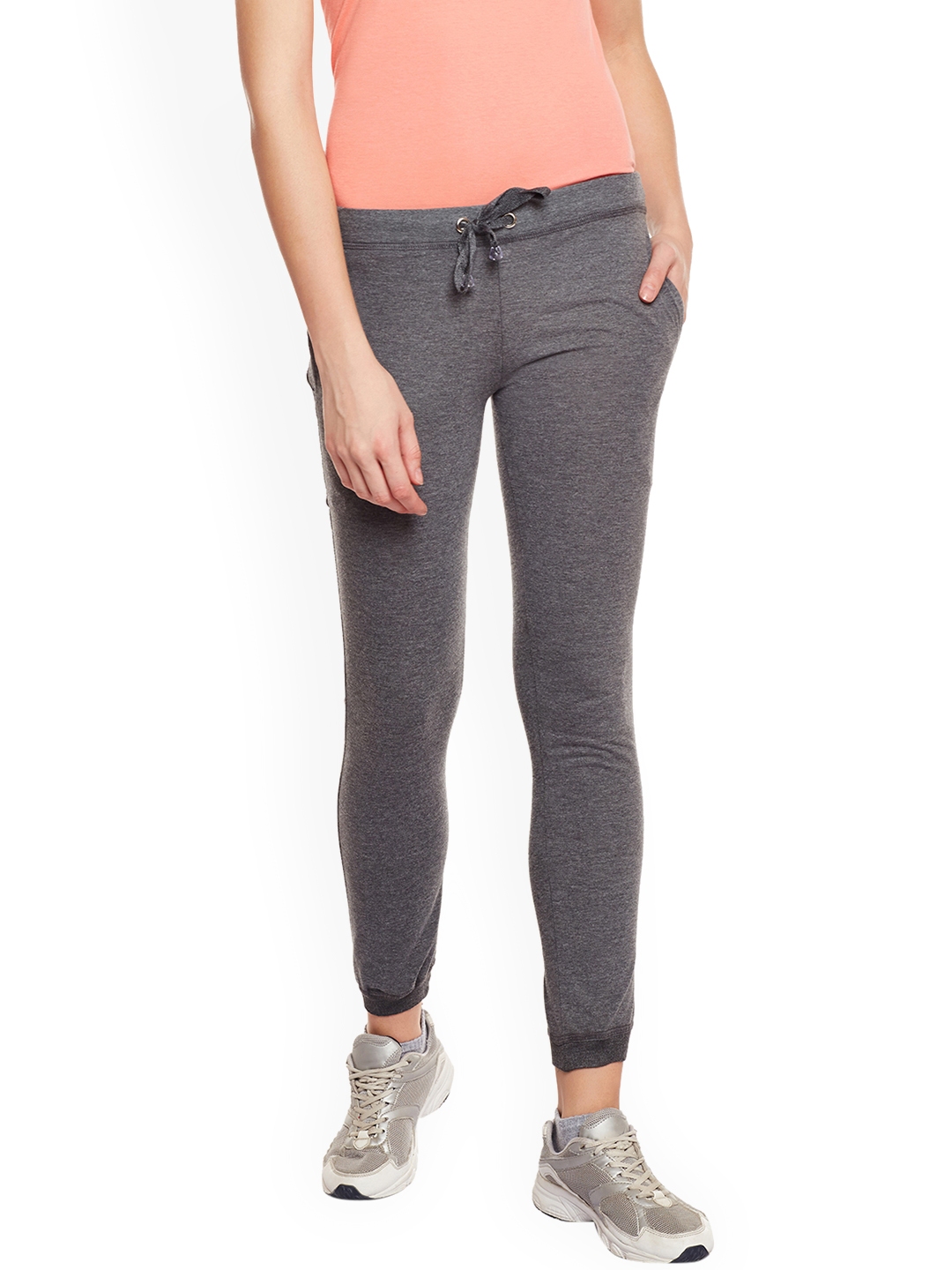 womens grey slim joggers