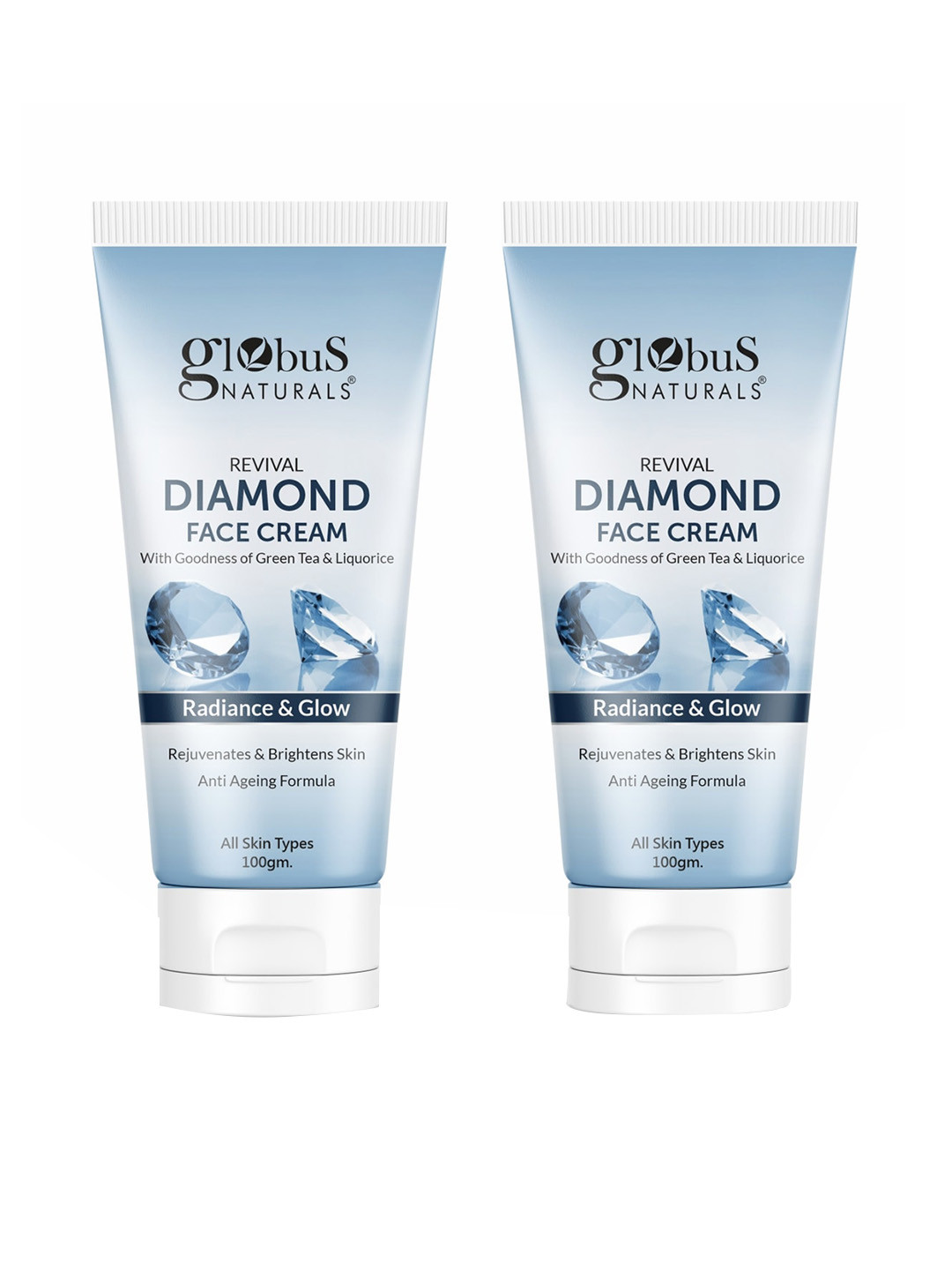 Globus naturals Revival Set Of 2 Diamond Face Cream For Soft & Glowing Skin 100 g Each