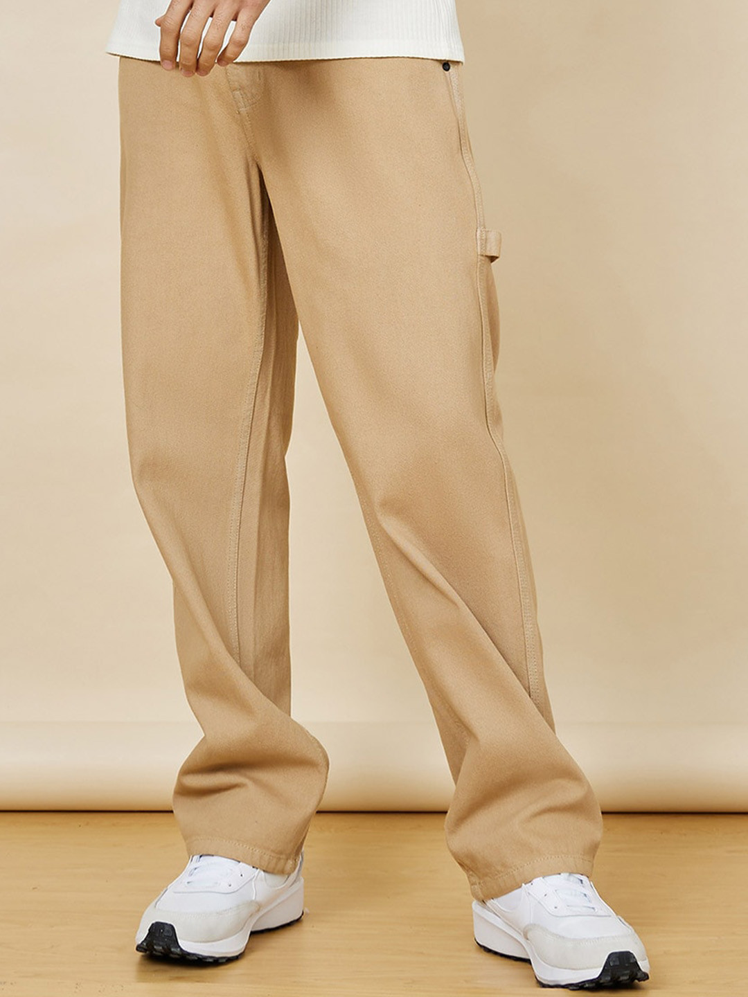 Styli Men Carpenter Fit Soft Functional Mid Wash Jeans