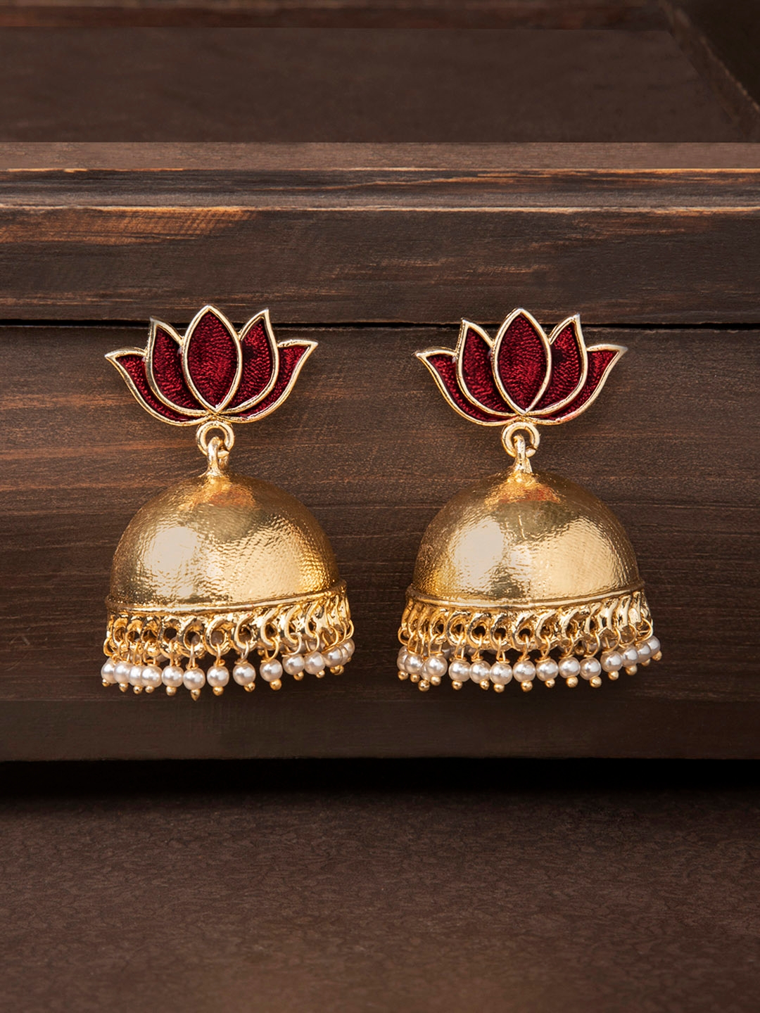 Buy Moedbuille Silver Toned Dome Shaped Jhumkas  Earrings for Women  8007849  Myntra