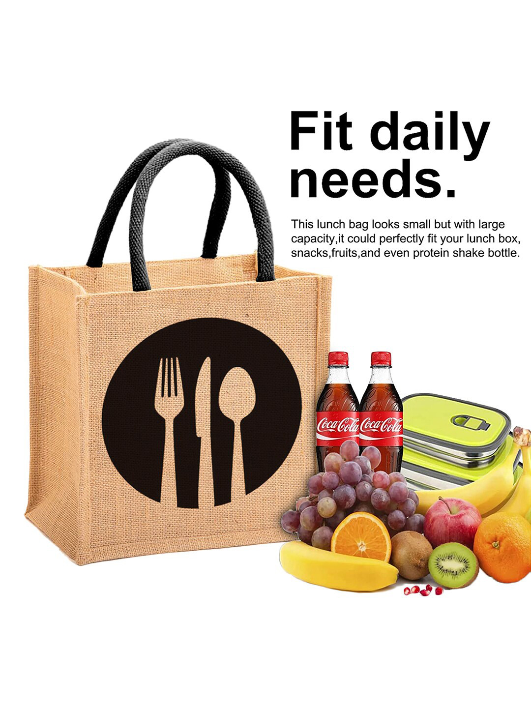 Kuber Industries Printed Swagger Tote Jute Bag