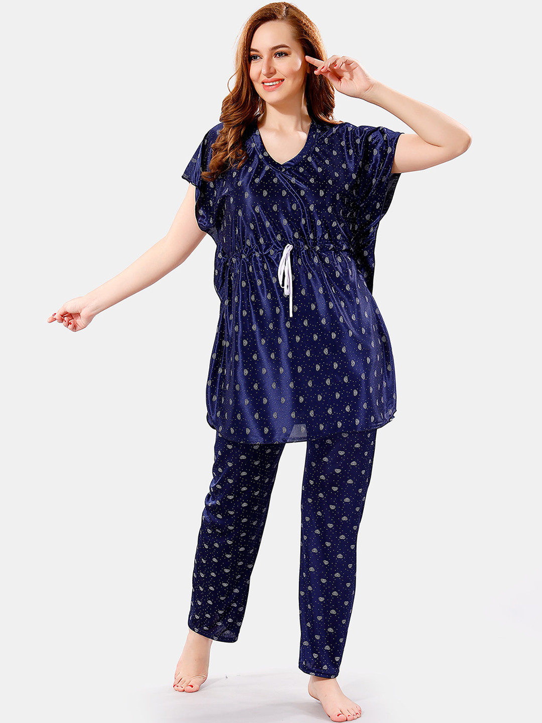 Be You Conversational Printed Satin Night Suit