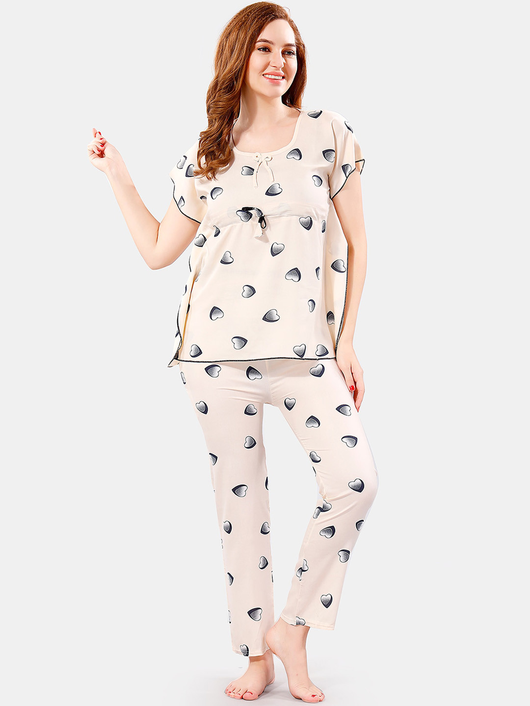 Be You Conversational Printed Satin Night Suit