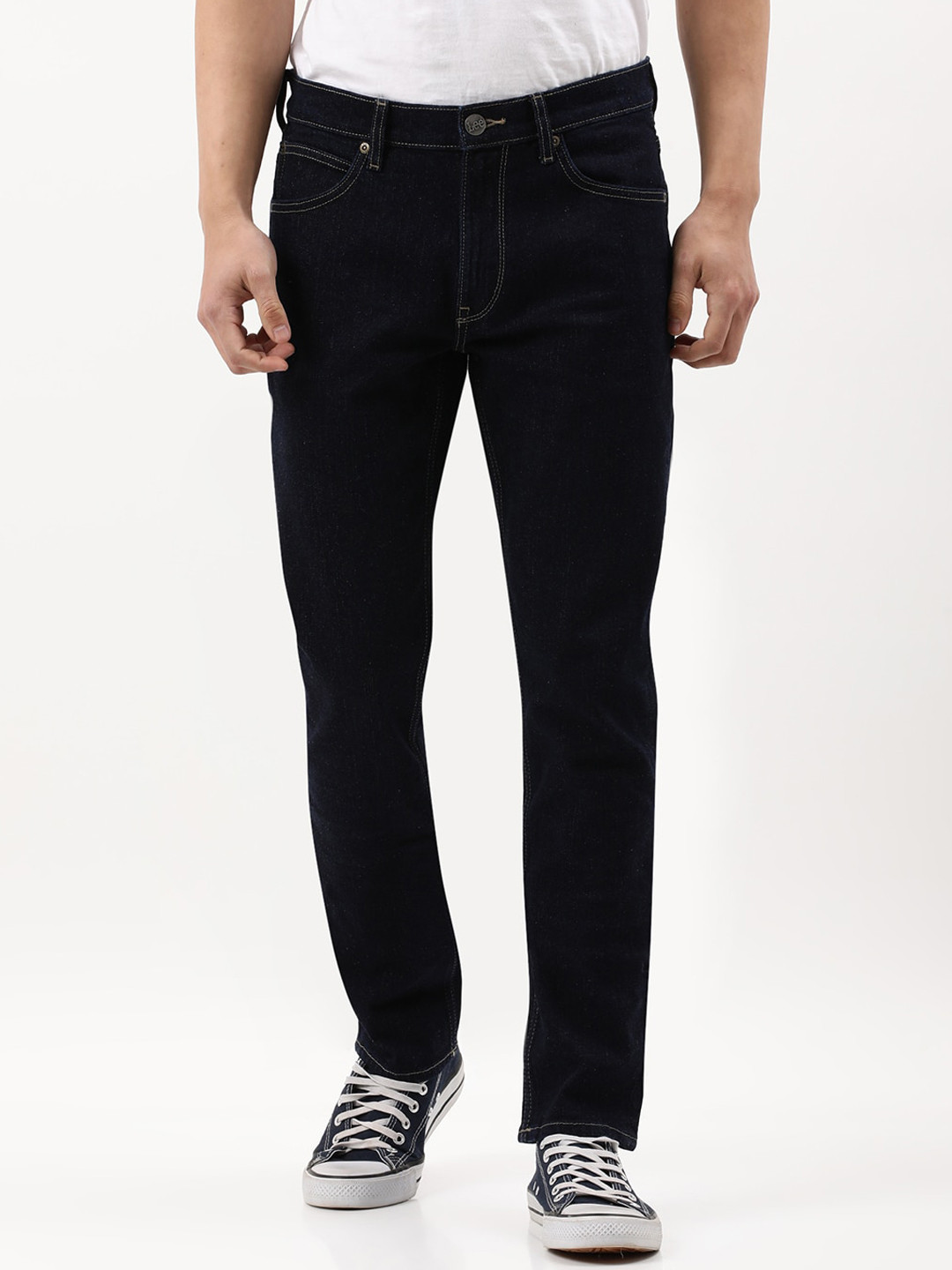 Lee Men Bruce Mid-Rise Skinny Fit Clean Look Stretchable Jeans